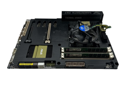 Asus SABERTOOTH P67 Moderkort + Intel Core i5 (LGA1155) med Kylare och RAM minne (beg)