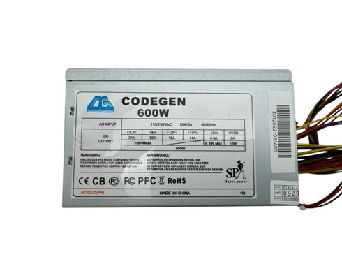 Codegen 600W nätaggregat 600 watt ATX 6pin Power Supply/ (Begagnat)