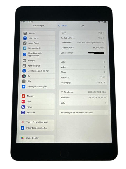 iPad mini 5 (2019) – 256 GB WiFi – Modell A2133