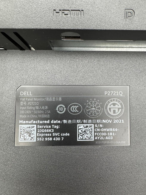 Dell 27" P2721Q IPS 4K USB-C Skärm (Begagnad)