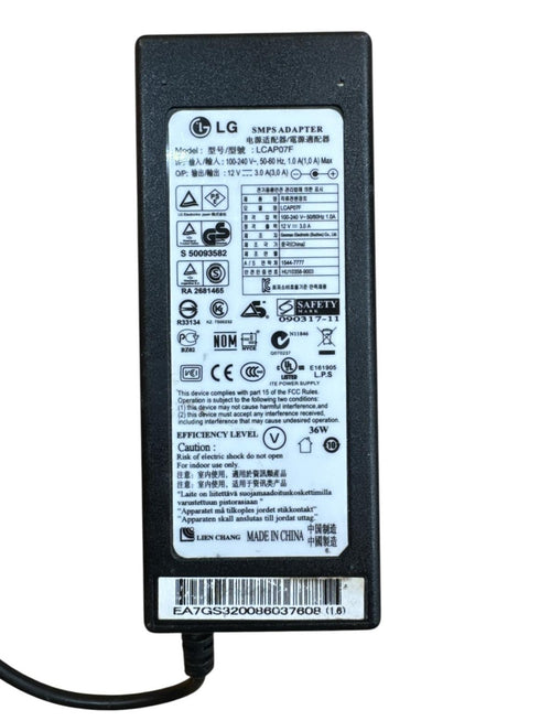 LG AC/DC adapter – 12V 3A, PIN CAP 07F, 36W (beg)
