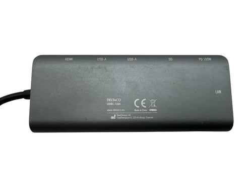 USB-C dockningsstation Deltaco USBC-1266 (beg)