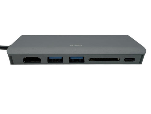 USB-C dockningsstation Deltaco USBC-1266 (beg)