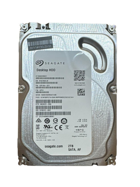 Seagate HDD 2TB hårddisk 3,5 tum Begagnad