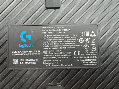 Logitech G 513 tangentbord gaming Carbon Tactile Nordisk (beg)