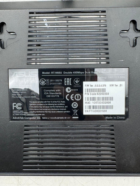 ASUS RT-N66U - Trådlös Dual Band-router (450Mbps(Beg)