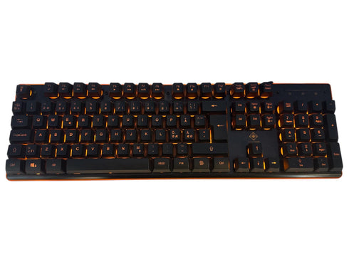 DELTACO GAMING tangentbord nordisk layout, orange belysning (beg)