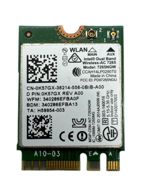Intel Dual Band Wireless-AC 7265NGW – M.2 Wi-Fi Bluetooth-kort