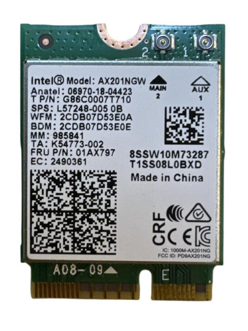 Intel Wi-Fi 6 AX201NGW trådlöst nätverkskort (M.2 ) Beg