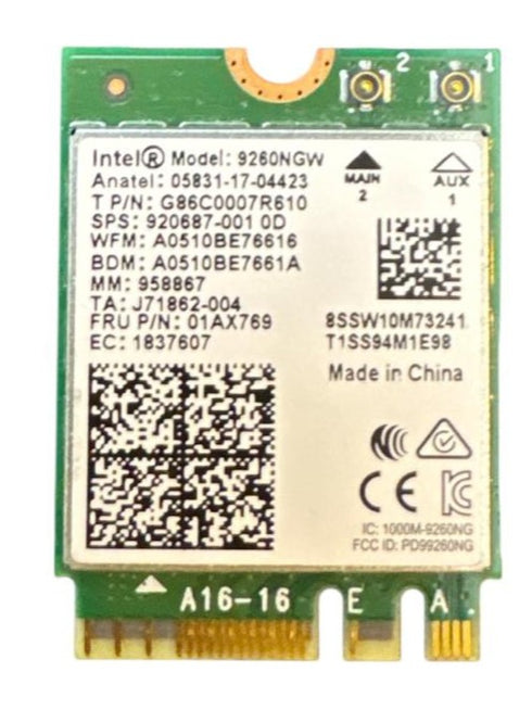 Intel Wireless-AC 9260 (Modell: 9260NGW) nätverkskort (M.2) Beg