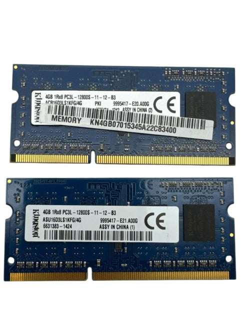 2st RAM-minnen Kingston 8GB 2X4GB DDR3L PC3L-12800S