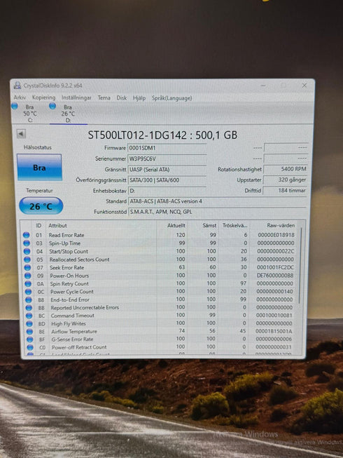 Seagate 500GB 2.5 in USB3.0 Extern HDD-hårddisk (beg)