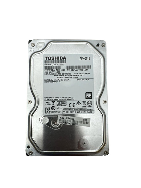 TOSHIBA HDD 1.0TB hårddisk 3,5 tum (Begagnad)