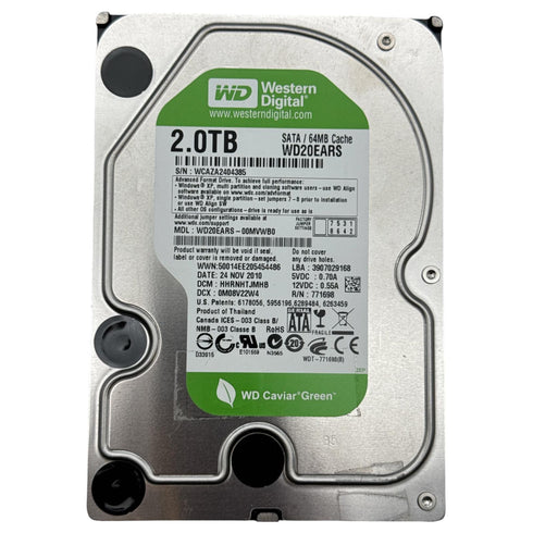 WD Green hårddisk med 2.0TB 3.5 Intern hårddisk (beg)
