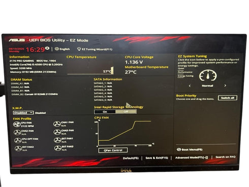 Moderkort ASUS Z170 PRO GAMING + Intel i5-6500 + 8GB Corsair DDR4
