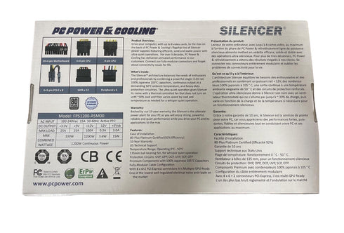 Cooling Silencer Series 1200 Watt, 80 Plus Model: FPS1200-A5M00