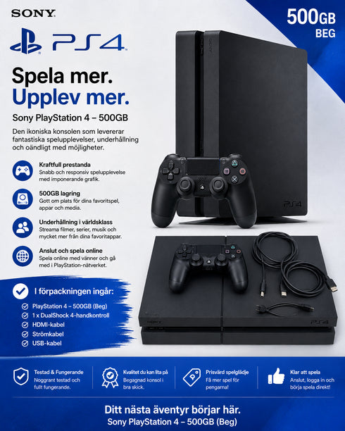 Sony PlayStation 4 – 500GB (Begagnad)