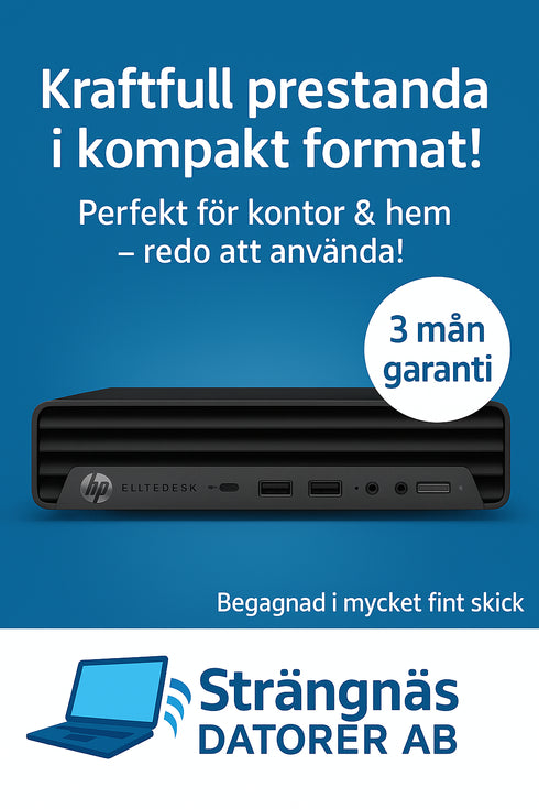 HP EliteDesk 800 G6 Mini i5-10:e 8GB 256SSD Win11 Pro (beg)