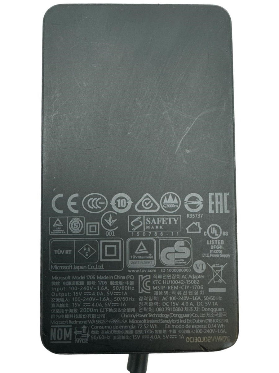 Microsoft AC DC-adapter/ Laddare /15V 4A modell 1706 – Strängnäs Datorer AB